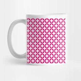 Retro Circles and Diamonds Red 4 Mug